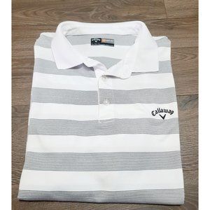 Callaway Opti Dri Golf Polo Black and White Stripe
